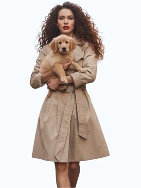 Banana Republic Beige Belted Trench Coat - XS Petite